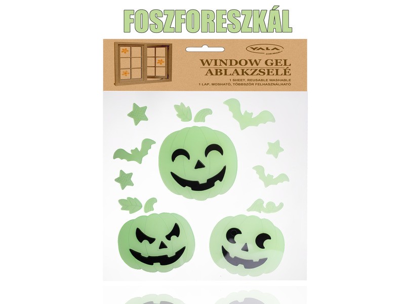 Ablakzselé Halloween tök mintával
