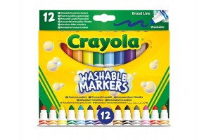 Crayola 12 db lemosható tompahegyű filctoll - élénk színek
