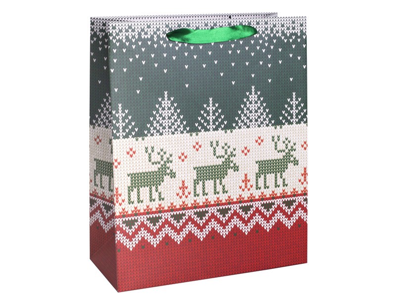 Rénszarvas mintás papírtasak 26x32 cm