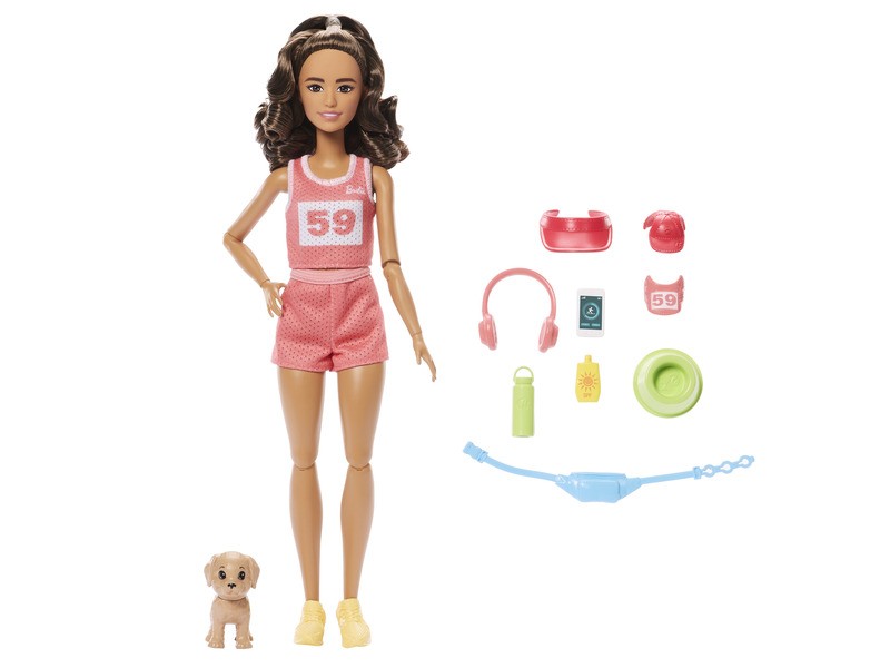 Futó Barbie baba kiegészítőkkel