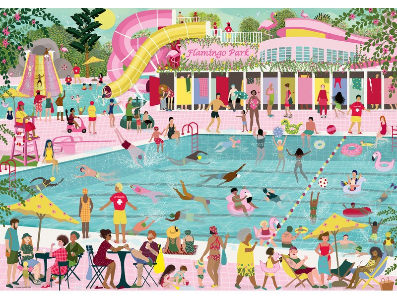 Puzzle 1000 db - Falmingó park