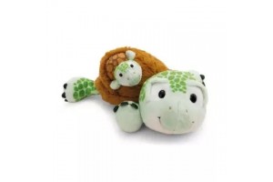 Nici Green plüss teknős kicsinyével - fekvő, 28 cm