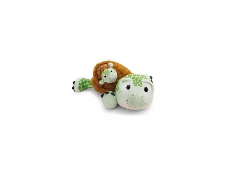 Nici Green plüss teknős kicsinyével - fekvő, 28 cm