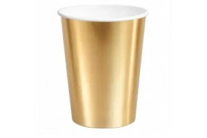 Elegáns arany papírpohár 250 ml - 6 db
