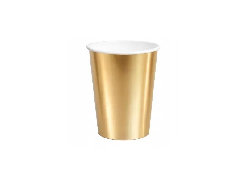 Elegáns arany papírpohár 250 ml - 6 db