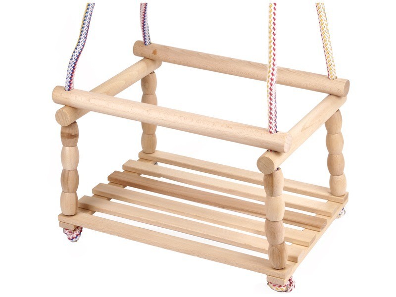 Natúr bükkfa bogyós gyerek hinta, 38×28×22 cm