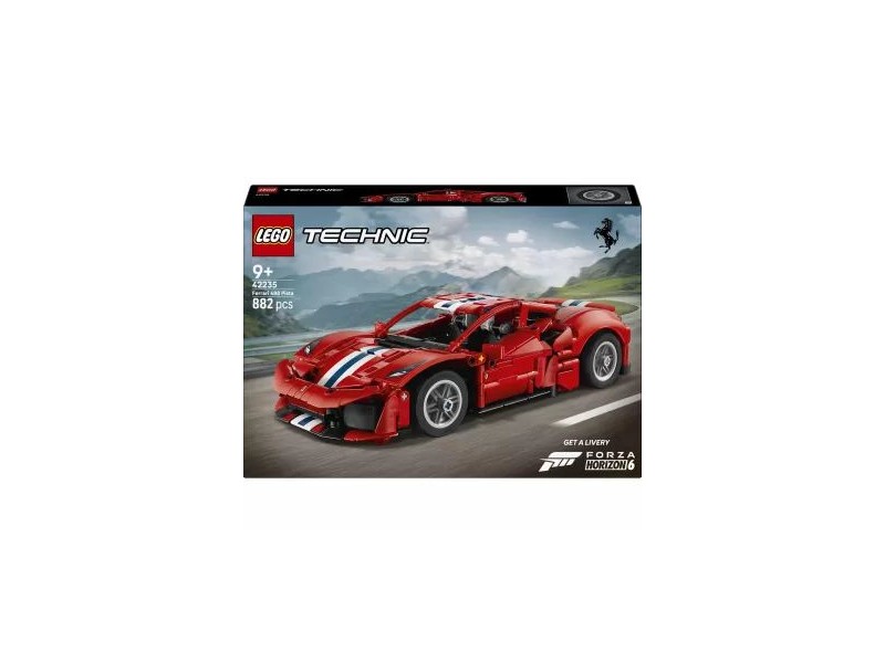 LEGO Technic Ferrari 488 PISTA 42235 – részletes V8 modell