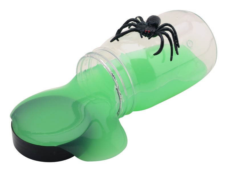 Sötétben világító slime pókkal