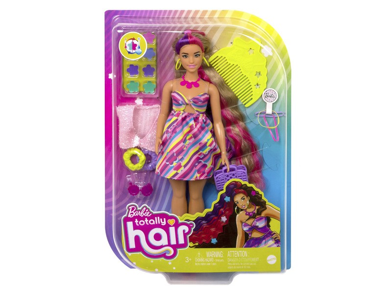 Barbie Totally Hair - virágos baba, extra hosszú haj