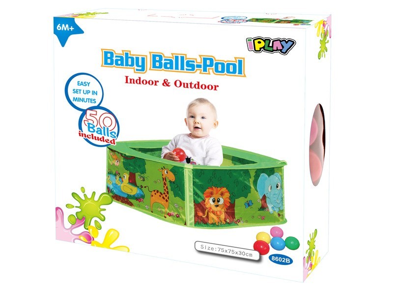 Bébi labdamedence 50 színes labdával 75x75x30 cm