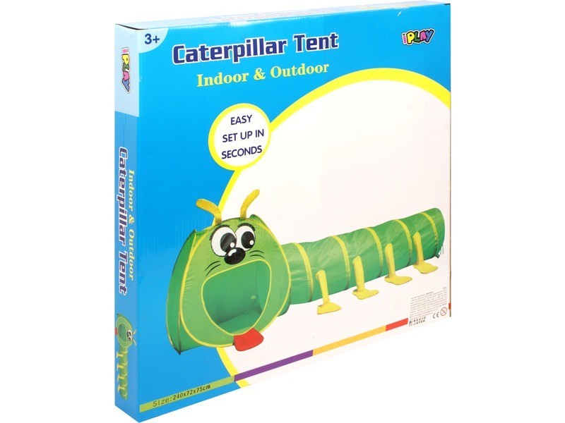 Hernyó alagút 240 cm — zöld kukac sátorral