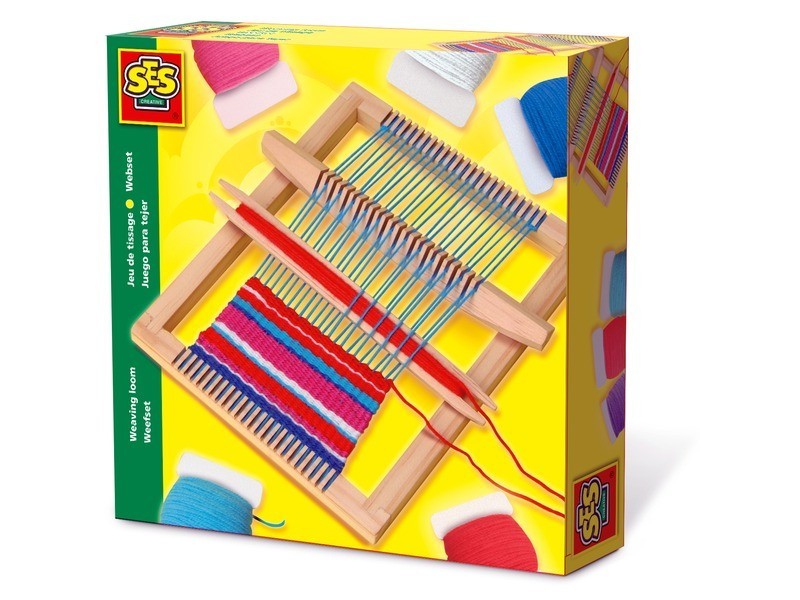 Szövőszék 00876 - fa keret és színes fonalak