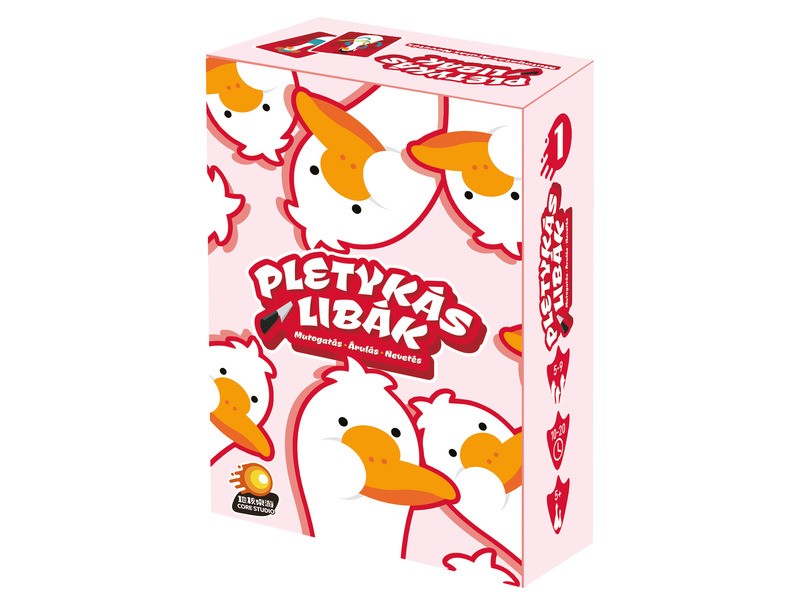 Pletykás libák társasjáték - doboz és kártyák