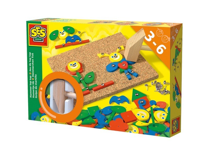 SES kalapácsos mozaik képkirakó - színes kreatív játék