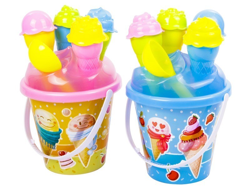 Fagyis homokozó 10 darabos készlet - vödör és formák