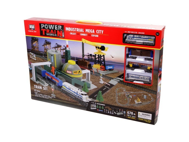 Power Train tehervonat készlet — 670 cm, világító mozdony