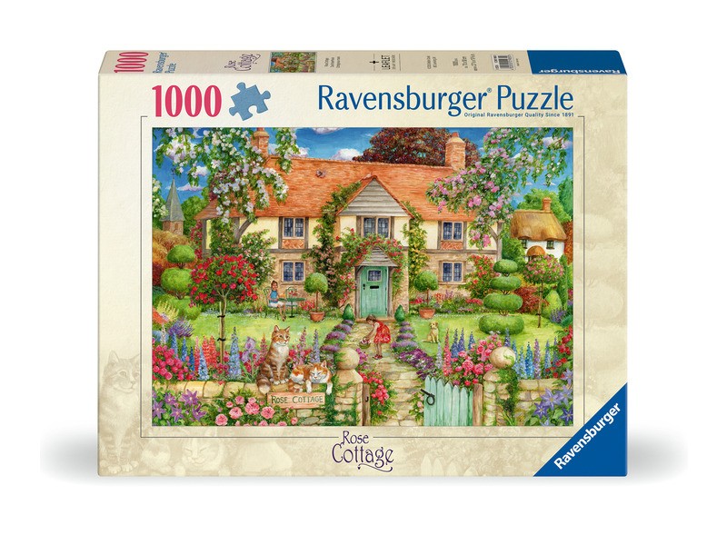 Puzzle 1000 db - Rózsa házikó (doboz)
