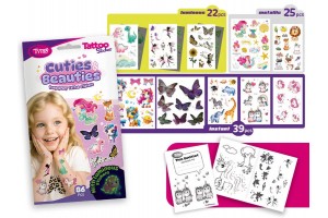 Cuties & Beauties tetoválás matricával — színes minták