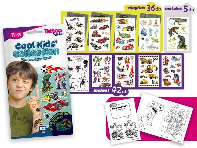 Cool Kids ideiglenes tetoválás matricával