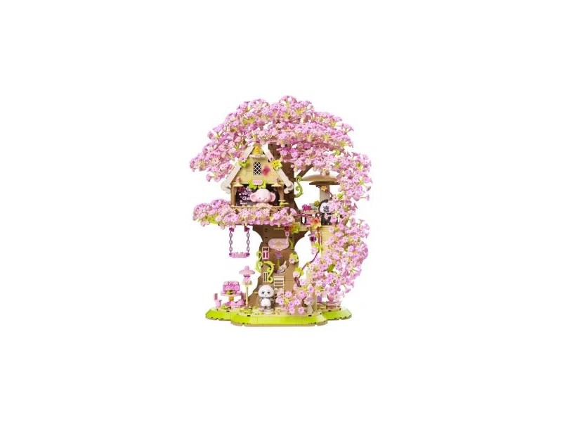 Sakura faház építőkocka (JAKI) – felhúzható zenével