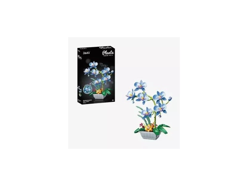 Kék orchidea építőkocka - kaspós dekoráció