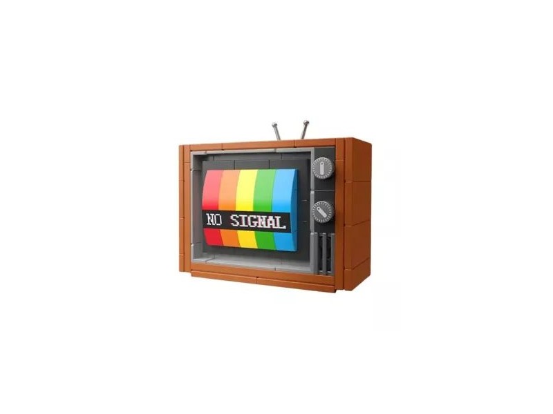 Retro színes TV építőkocka - színes modell