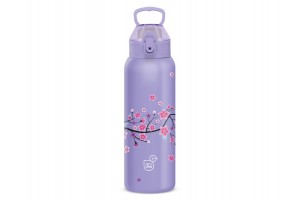 Ars Una 3D fémkulacs 700 ml – Snow Flower (lila)