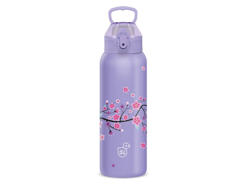 Ars Una 3D fémkulacs 700 ml – Snow Flower (lila)