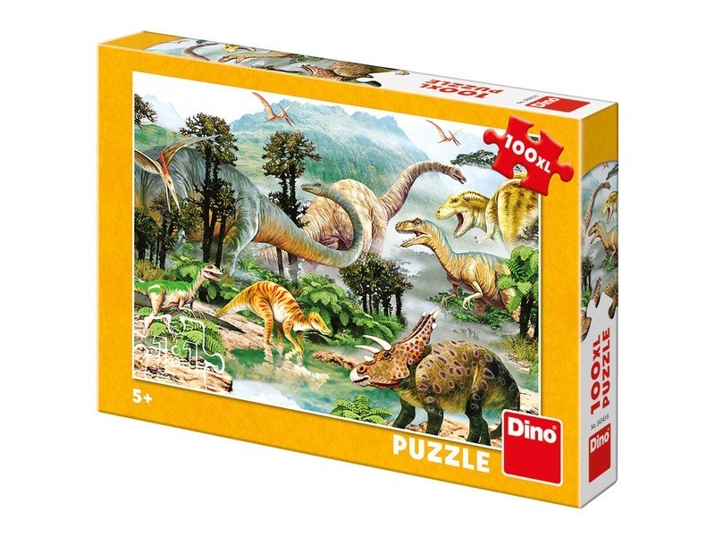 DINO 100 darabos XL dinoszaurusz puzzle – élénk, színes kép