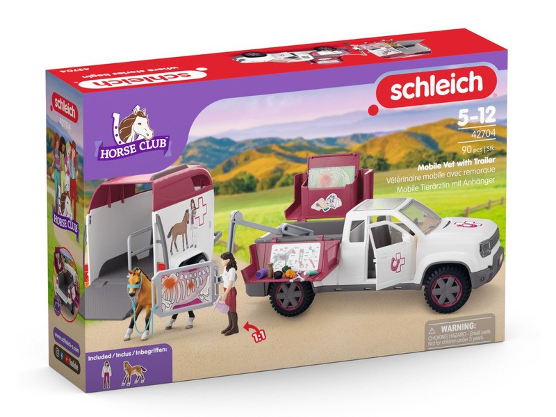 Schleich Horse Club állatorvosi mobil pótkocsival