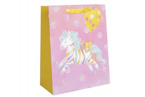 Papírtasak szivárványpóni mintával 26x32 cm