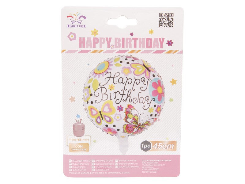 45 cm Happy Birthday fólia lufi — többféle minta