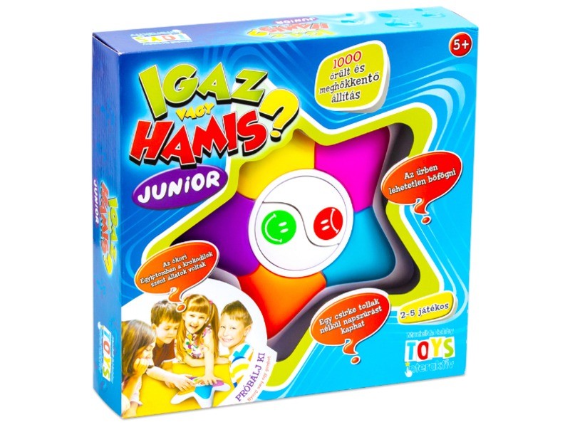 Igaz vagy Hamis Junior társasjáték — családi kvíz 5+