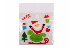 Ablakzselé: Mikulás szánon, 20×25 cm