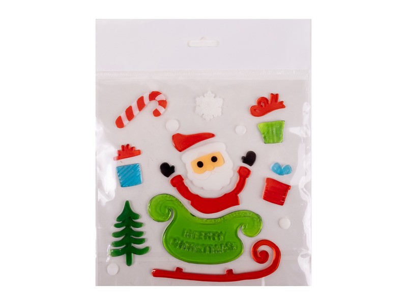 Ablakzselé: Mikulás szánon, 20×25 cm