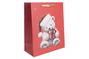 Papírtasak macival és ajándékkal 18x23 cm