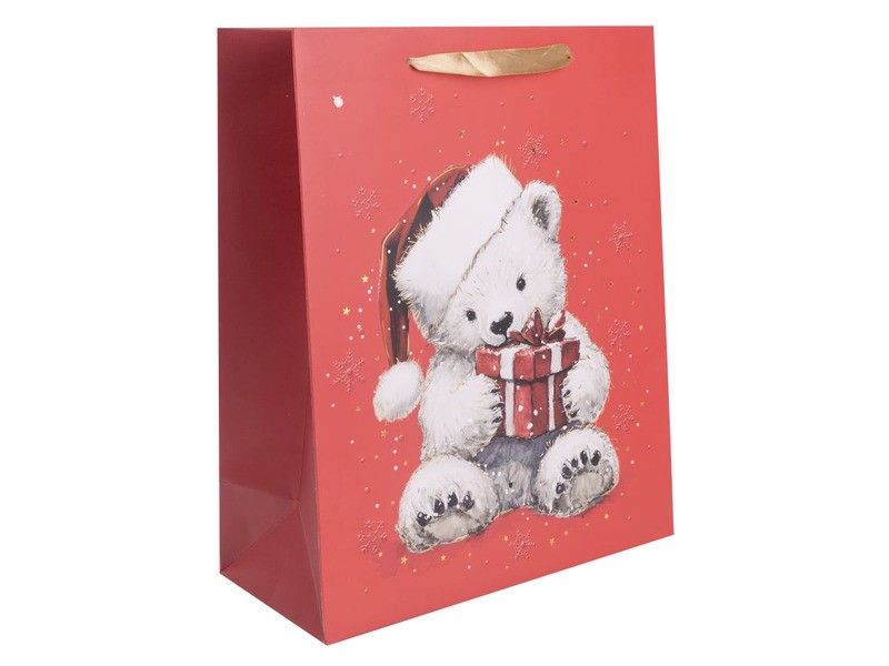 Papírtasak macival és ajándékkal 18x23 cm