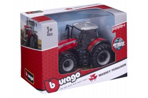 Bburago 10 cm Massey Ferguson traktor homlokrakodóval