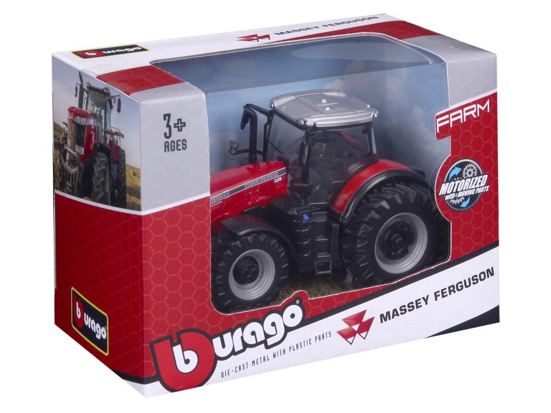 Bburago 10 cm Massey Ferguson traktor homlokrakodóval