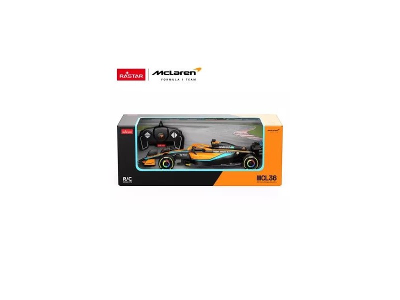 McLaren MCL36 1:18 távirányítós autó - narancs-kék-fekete