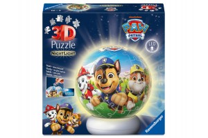 Puzzleball 3D - Mancs Őrjárat éjjeli fény, 73 db