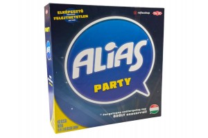 Party Alias társasjáték doboz — bolondos szóforgatás