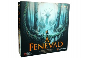 A fenevad társasjáték doboza és játékelemek