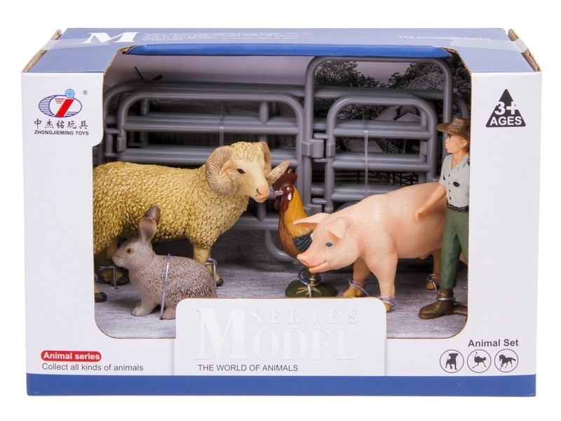 Háziállat játékszett - malac, nyúl, bárány, szárnyas