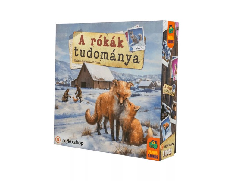 A rókák tudománya társasjáték – doboz és játékelemek