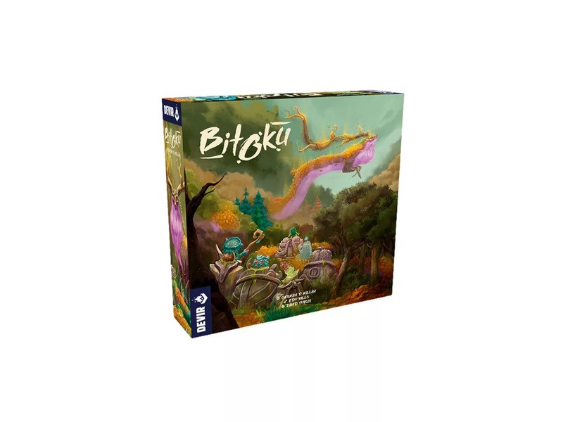 Bitoku társasjáték doboza és játékelemek