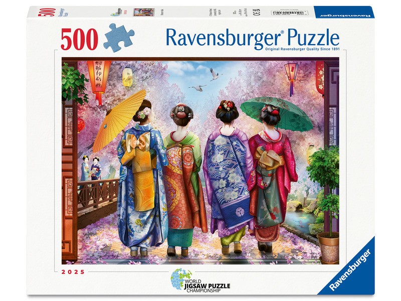 Puzzle 500 db - Séta a virágzásban - virágos tájkép
