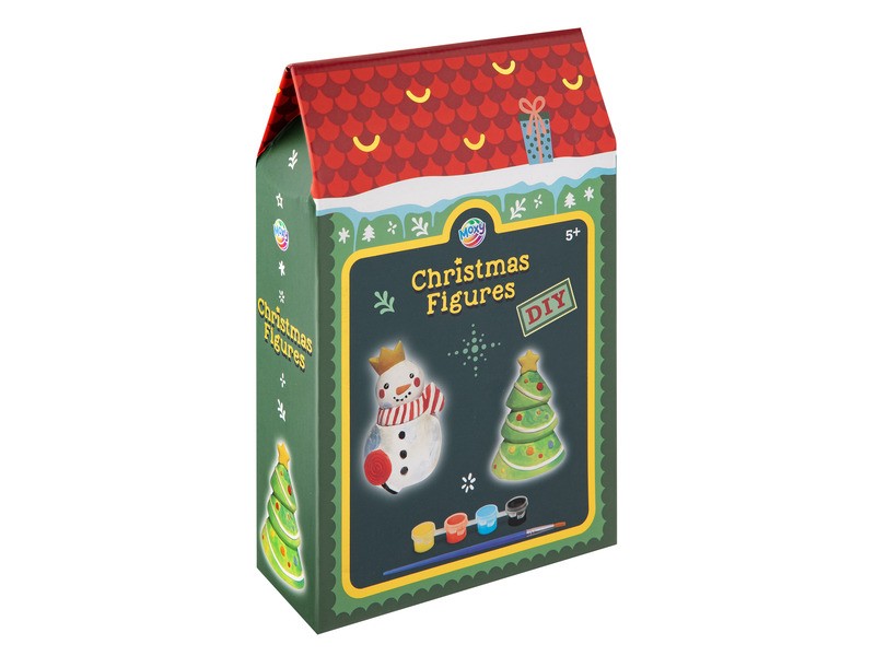 Karácsonyi figurafestő, 7 cm, 2 db - hóember és Mikulás