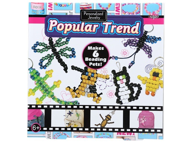 Állatos gyöngyfűző készlet – gyöngyök, kulcskarika