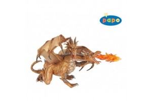 Arany kétfejű sárkány figura (38938)